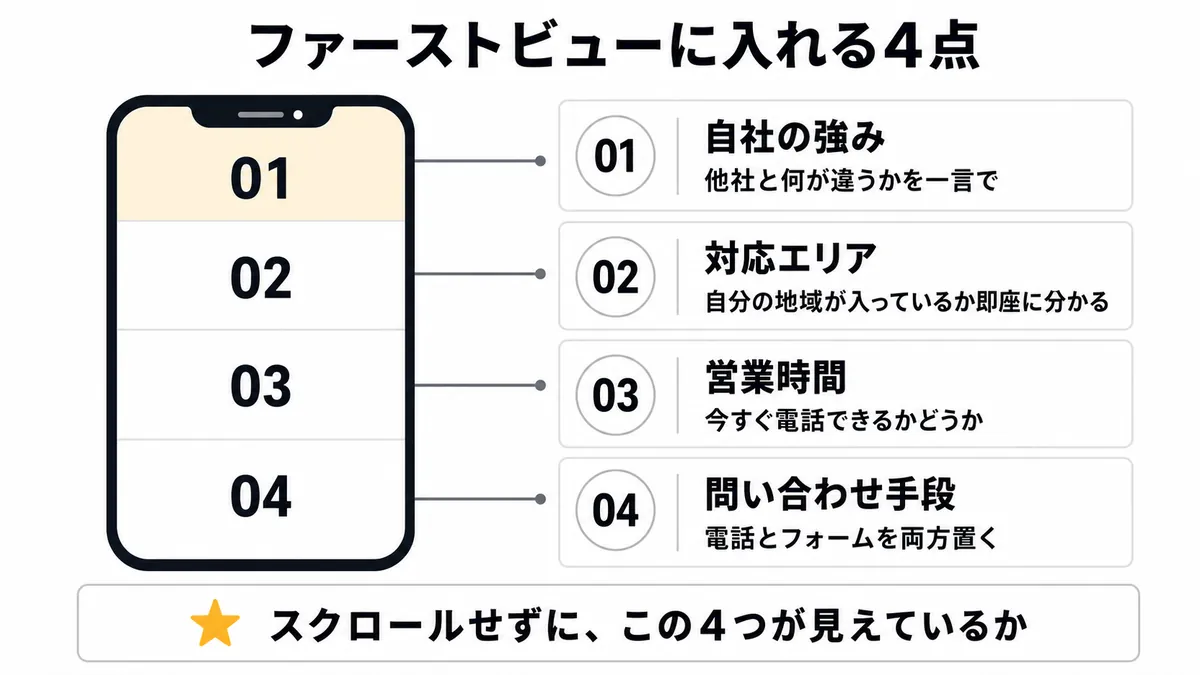 遺品整理のLPでファーストビューに必ず入れるべき要素