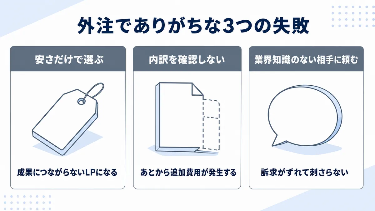 LP制作の外注でありがちな3つの失敗パターン