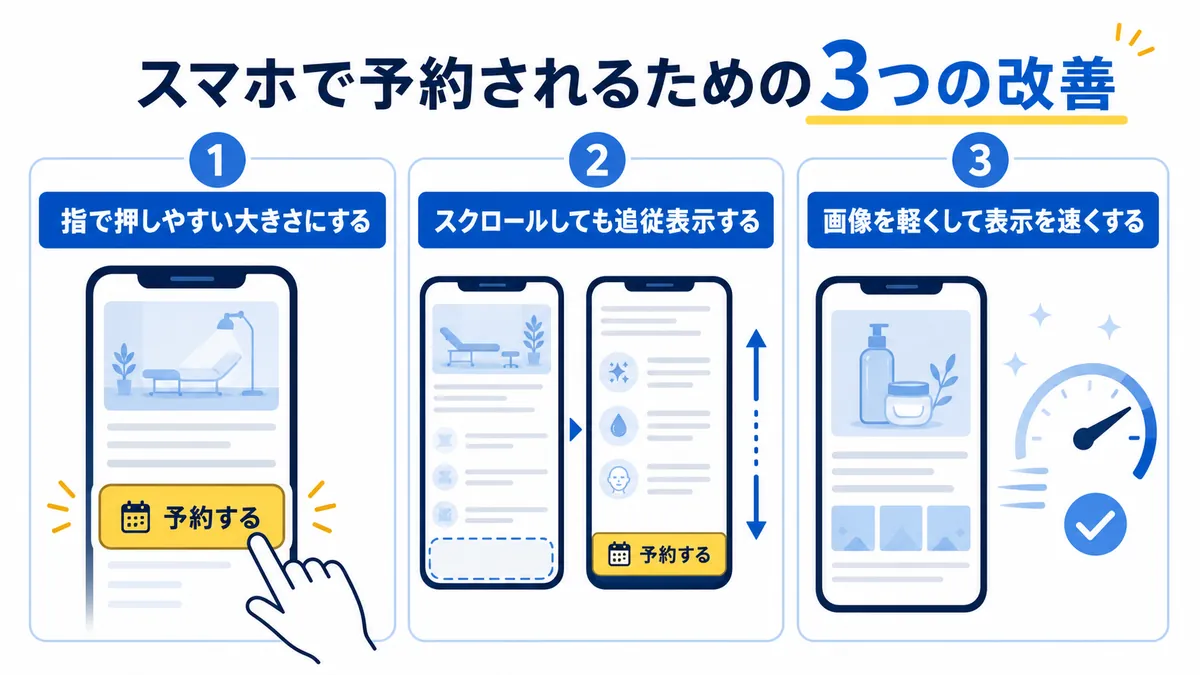 スマートフォンでの予約導線と表示速度の改善ポイント