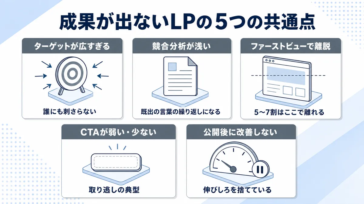 成果が出ないLPに共通する5つのつまずき