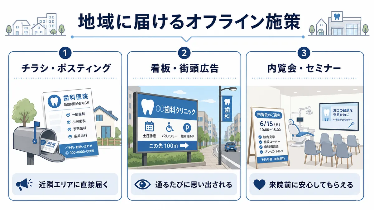 歯科医院のオフライン集客方法3つ