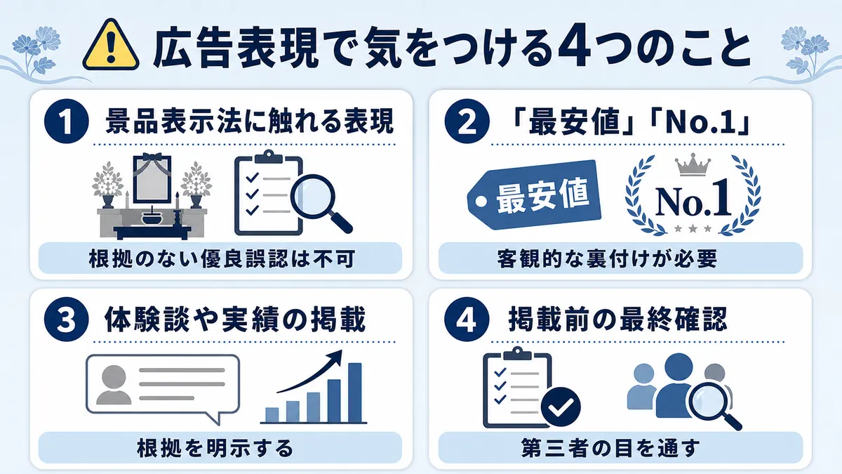 葬儀社の広告表現で気をつけたい4つの注意点